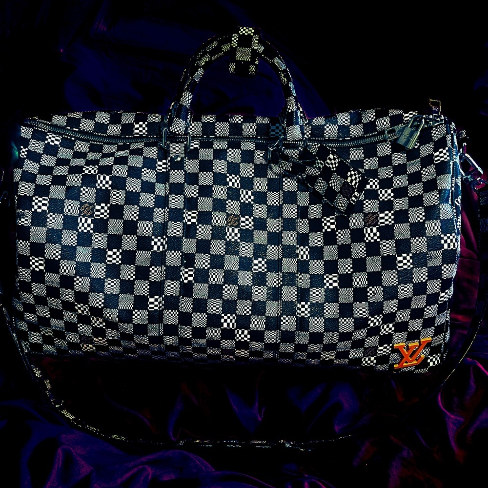 Louis Vuitton x Virgil Abloh limited edition distorted Damier keepall 50
